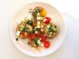 Salade aubergine, tomates cerises et feta