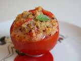 Tomates farcies au quinoa et cancoillotte