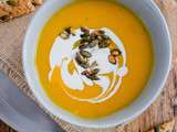 Velouté de potimarron, graines de courges caramélisées