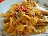 Pâtes poivrons et aubergines