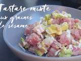 Tartare mixte aux graines de sésame