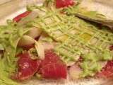 Carpaccio a la creme de roquette