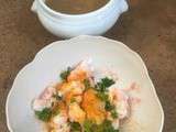 Sain comme idee recette : une soupe et des langoustines