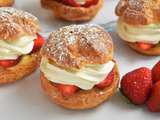 Choux à la fraise, caramel et vanille