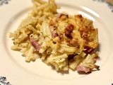Gratin de macaroni aux lardons gouda et thym