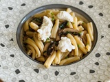 Pâtes saveur truffe aux champignons et burrata