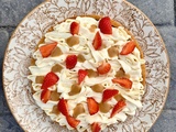 Tarte aux fraises façon pâtisserie fine (sablé breton, ganache montée vanille et Dulcey)