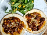 Tostadas mexicaines boeuf cheddar