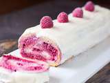 Bûche chocolat blanc framboises