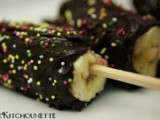 Brochettes de bananes au chocolat