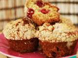 Muffins aux framboises avec crumble