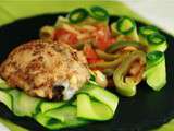 Poulet épicé et tagliatelles de courgettes aux légumes {Recette Zone / Paléo}