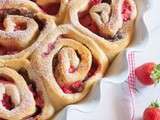 Brioches roulées aux fraises et au chocolat