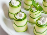 Roulés courgette, menthe et fromage frais