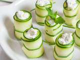 Roulés courgette, menthe et fromage frais